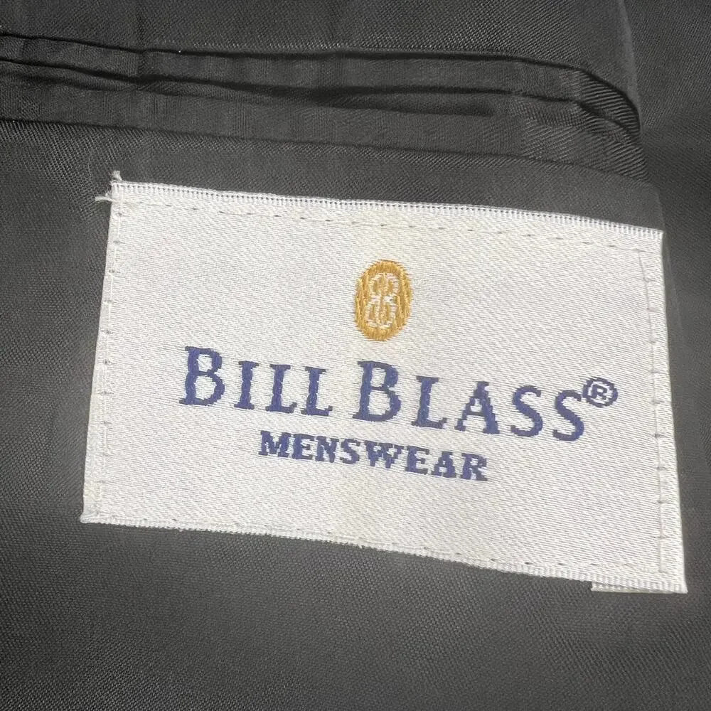 Bill Blass Menswear 100% Cashmere Black Sport Coat Blazer Jacket Luxury Size 48L